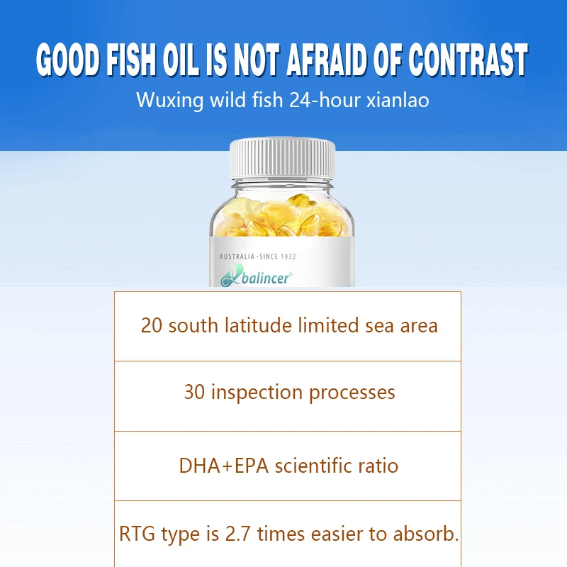Geurloze diepzeevisoliecapsules 1000 mg - Bevat Omega-3, EPA, DHA - Ondersteunt de gezondheid van hart, huid, ogen en hersenen