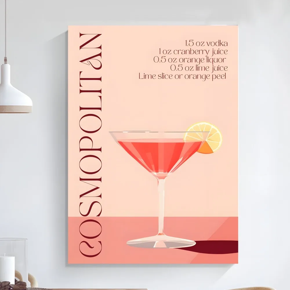 Colorful Cocktail Drink Poster Art Self-adhesive Art Small Poster HD Quality Poster Wall Art Painting Study Wall Decoration