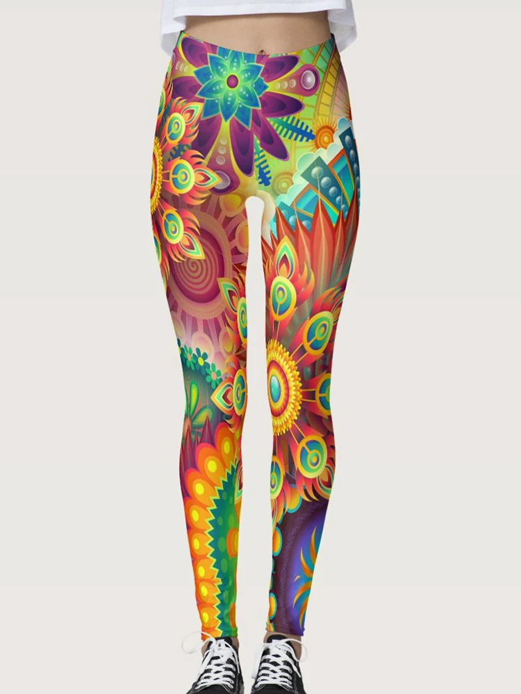 Mallas deportivas con estampado de plumas de pavo real para mujer, Leggings de cintura alta para entrenamiento, realce de glúteos, gimnasio, Yoga