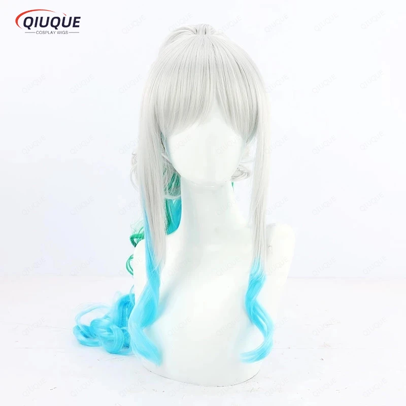 Anime Yamato Wig wanita putih 70cm Wig panjang Cosplay Yamato Wig tahan panas rambut sintetis topi Halloween + Wig