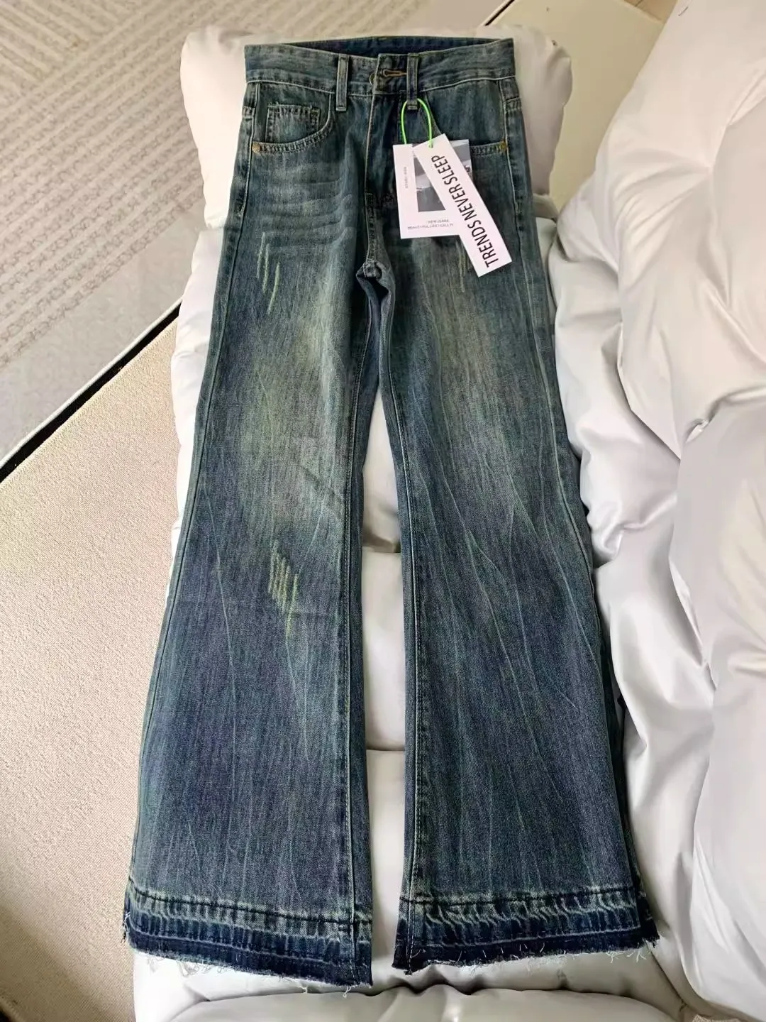 

Y2K Micro Flared Jeans Women American Retro Summer High Waist Slimming Loose Flared Horseshoe Pants