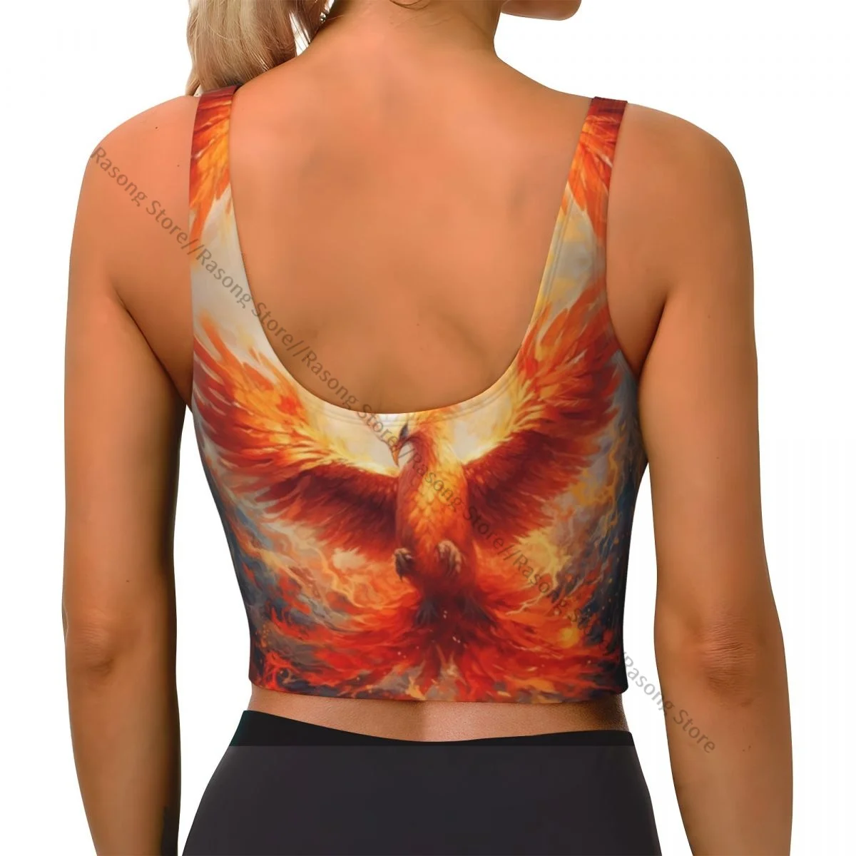 Sports Bra Women Running Yoga Clothes Vest Firebird With Majestic Tail Gathering Fitness Vest