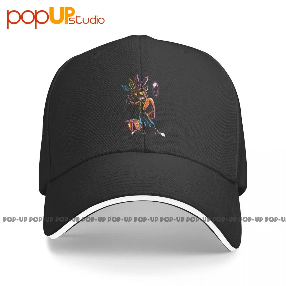 Crash Bandicoot Aku Aku Mask Sandwich Cap Baseball Cap Trucker Hat Sports Outdoor Best Quality