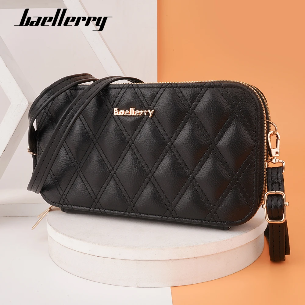 Baellerry New Phone Bag Women Wallets Crossbody Shoulder Bags Quality Double Zipper Handbags Large Capacity Female Clutch Purse