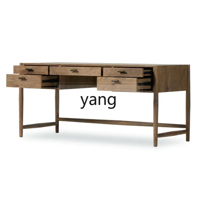 

YHM Retro Book Solid Wood Writing Desk Simple Antique Style