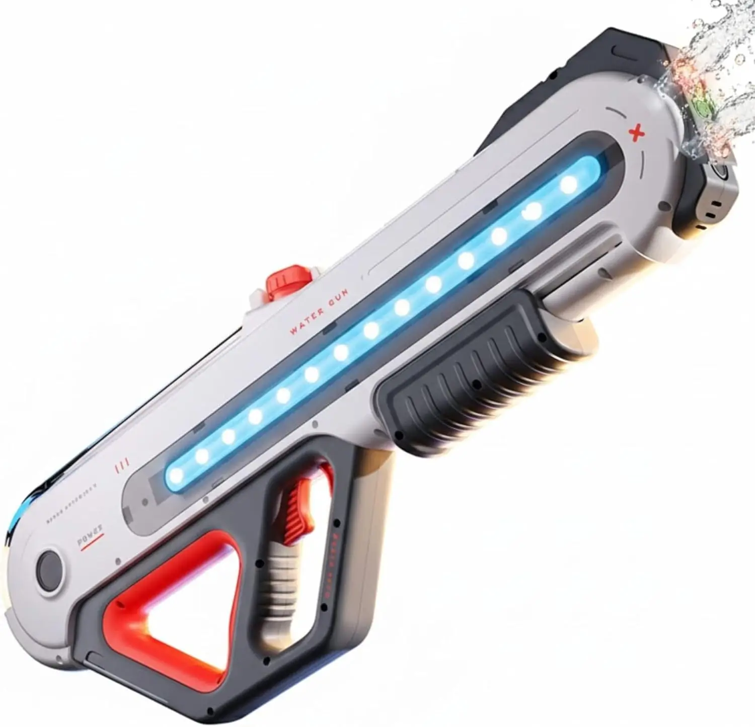 

Electric Water Gun, 24" Automatic Rapid-Fire Blaster with LED Display, Dual Nozzles, Manual Pump, Rechargeable Battery, 45 FT Range