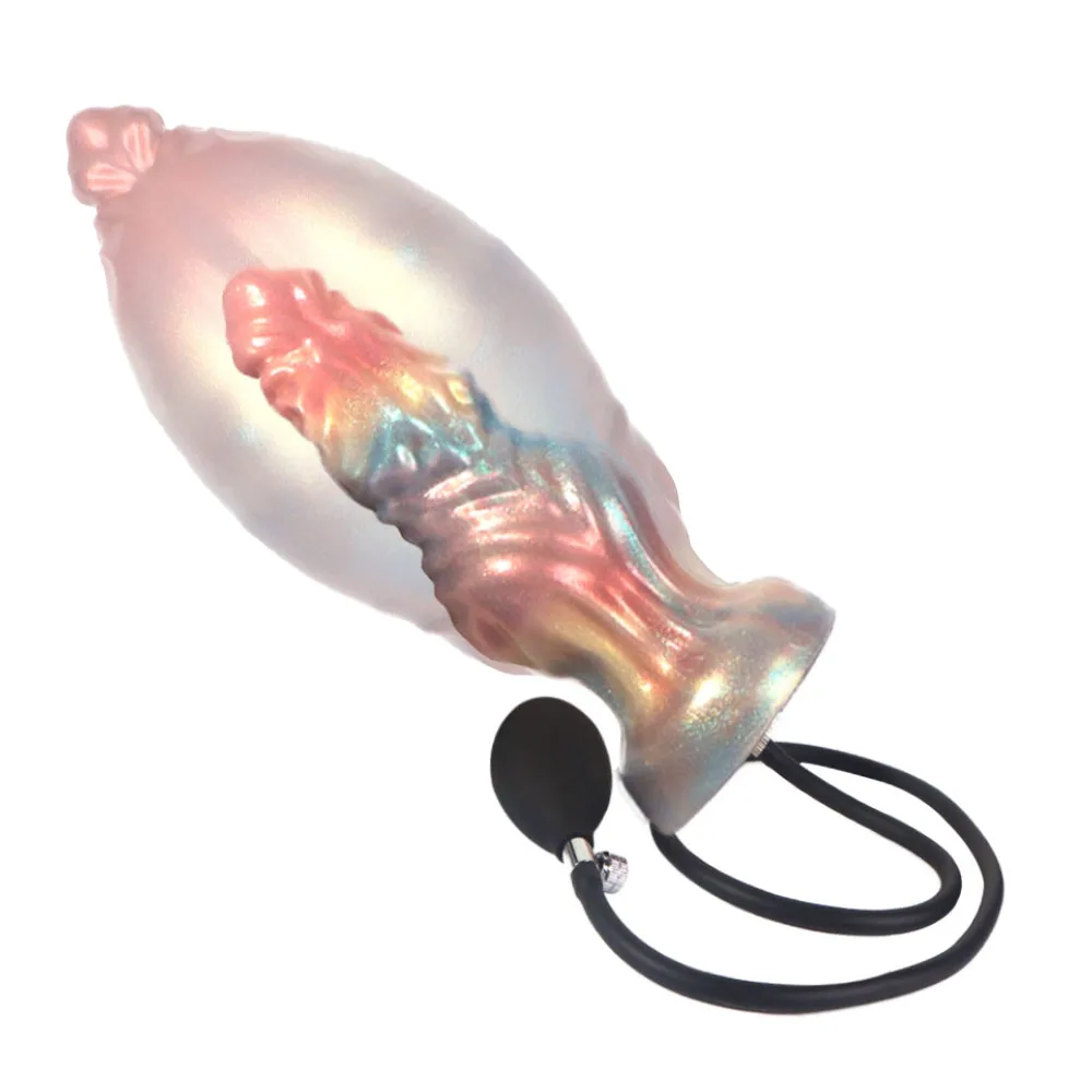 Anal Dilation Inflatable Anal Plug Dildos Huge Max 10cm BDSM Inflatable Butt Plug Silicone Sex Toys for Women Men Masturbation
