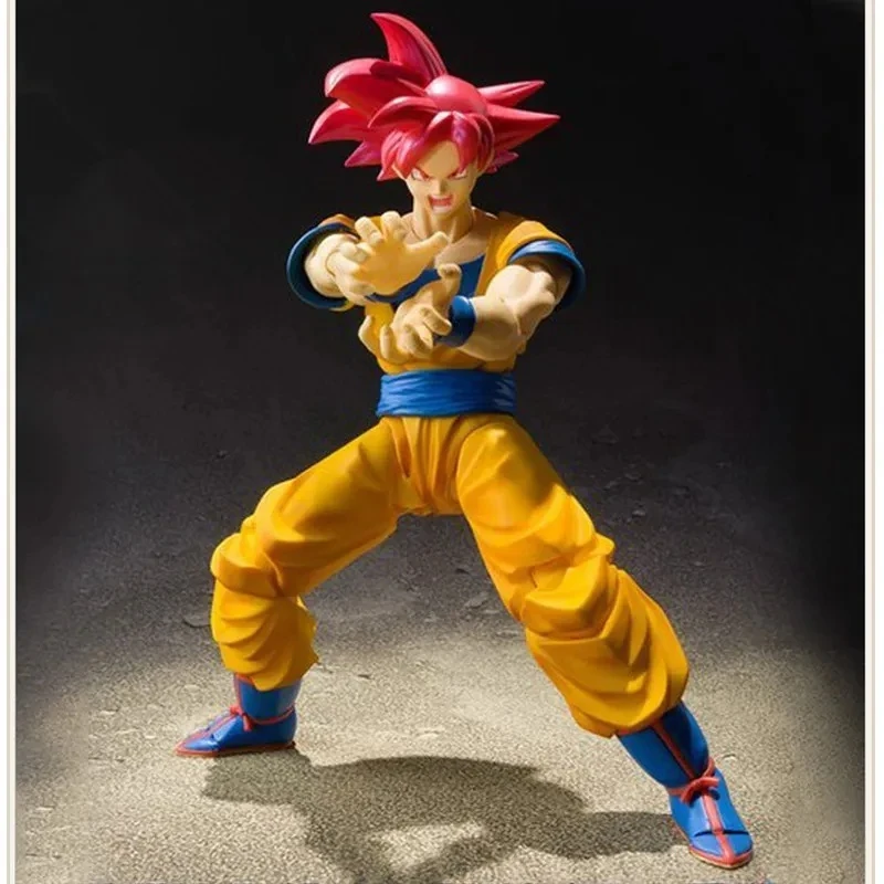 

New In-Stock 16cm Cartoon Anime Dragon Ball Z Super Saiyan God Goku Joint Movable Pvc Action Figure Model Toys