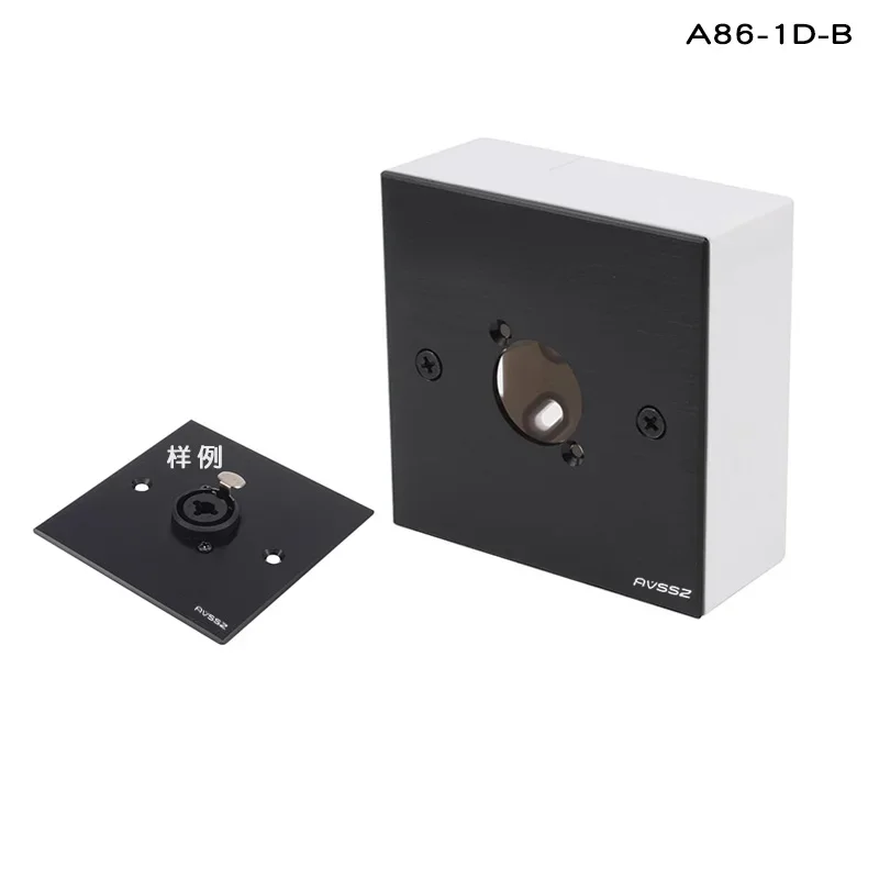 1 Uds. Enchufe tipo D negro 86 Panel tipo enchufe de pared de aleación de aluminio módulo de Audio y vídeo de 2 posiciones tipo combinado A86-2D-B