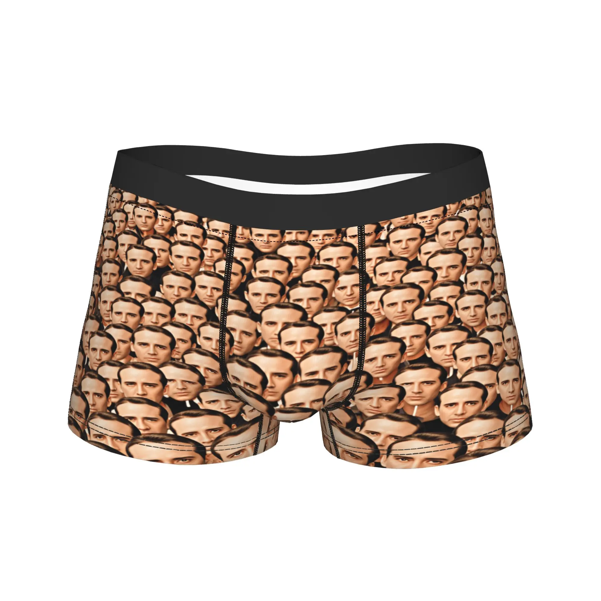 Nicolas Cage Crowd Faces Meme Underwear  Custom Boxer Shorts Trenky Men's Panties Elastic Shorts Briefs Birthday Present