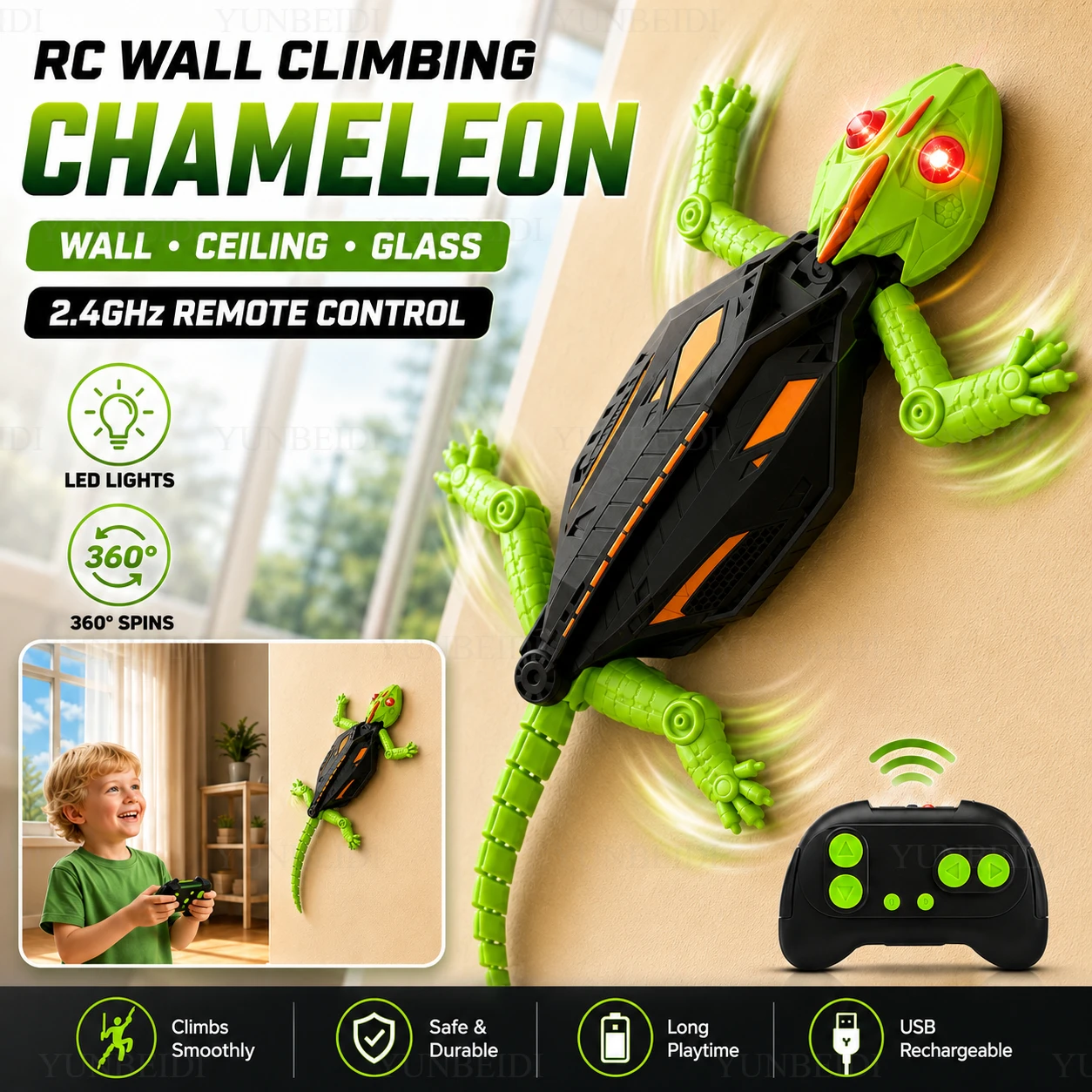 Lagarto Gecko Trepamuros con C - Gecko Lighting & Decor reseña y precio