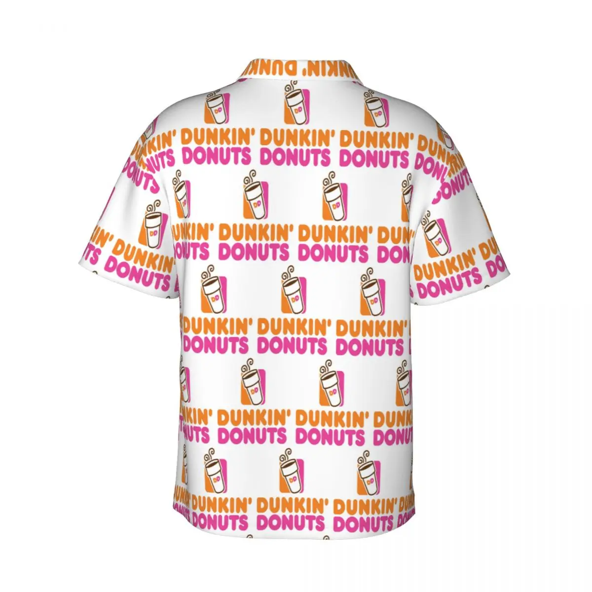 Dunkin Donuts Men's Shirts Hawaiian Short Sleeve Shirt Funny Lapel Tops for Summer Beach view 2