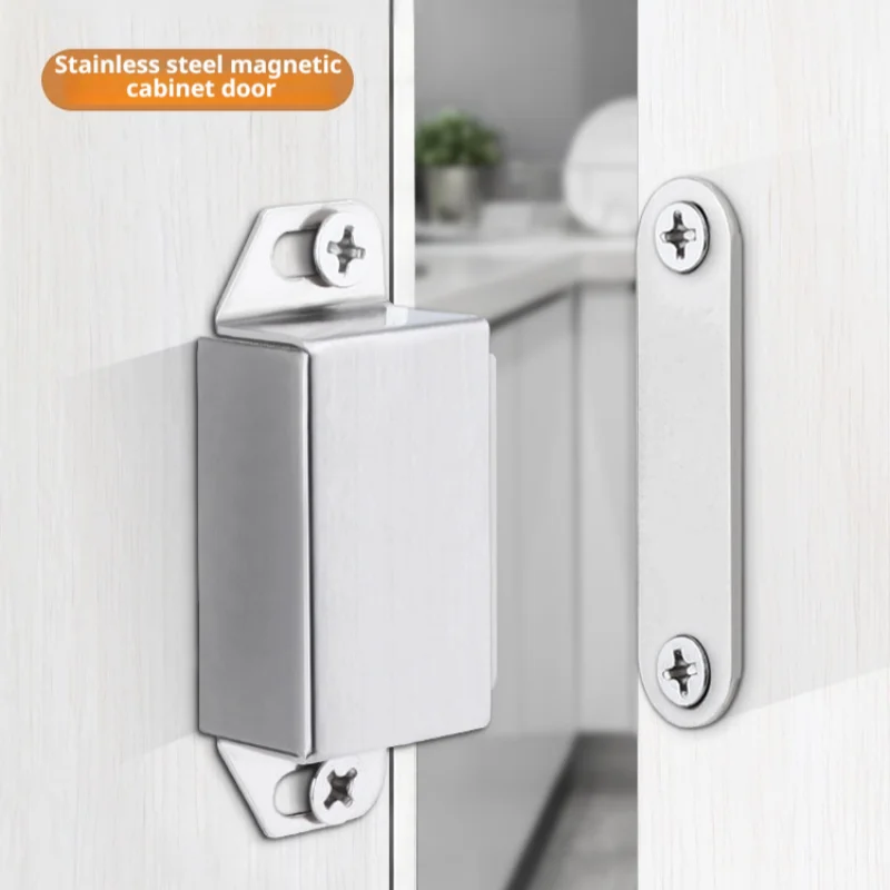 Stainless Steel Strong Magnetic Cabinet Latch Wardrobe Door Magnetic Catch Powerful Closing Magnet