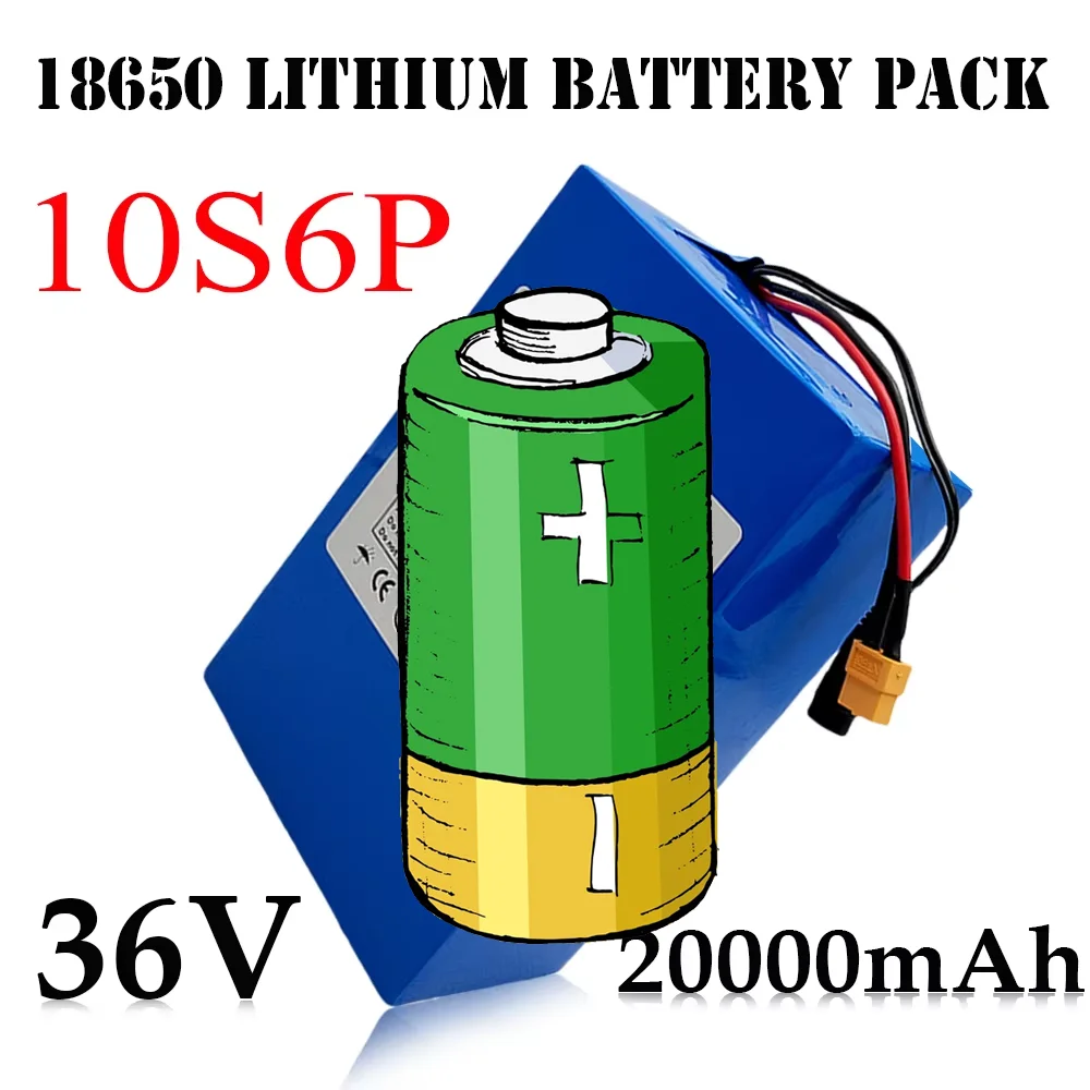 

10S6P Li-ion battery pack 36V 20000mAh 1000W-2000W High power, For bicycles, wheelchairs, outdoor motorcycles Built in BMS