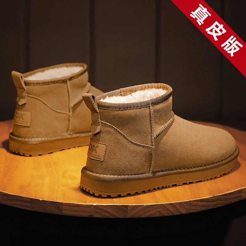 Retro Thick Warm Fleece Lined Work Ankle Boots Shock Absorb Wear Resistant Outsole Slip Resistant Upper Footwear For Men Winter