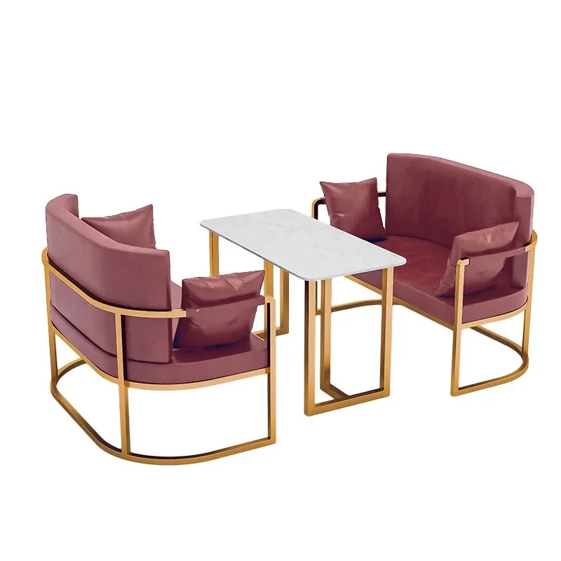 Cafe sofa, modern restaurant leisure booth simple small sofa, single negotiation business sofa table and chairs