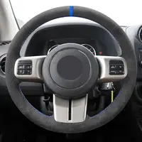 Para Jeep Wrangler Patriot 2011-2017 Grand Cherokee Compass Liberty 2011 2012 volante interior de coche cubierta de cuero de gamuza embellecedor