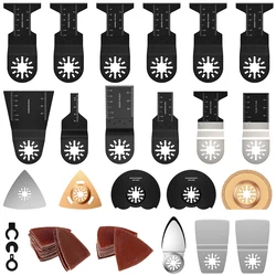 113/38pcs Oscillating Saw Blades High Carbon Steel Oscillating Multitool Saw Blade for Wood/Plastic/Metal Cutting Grinding Blade