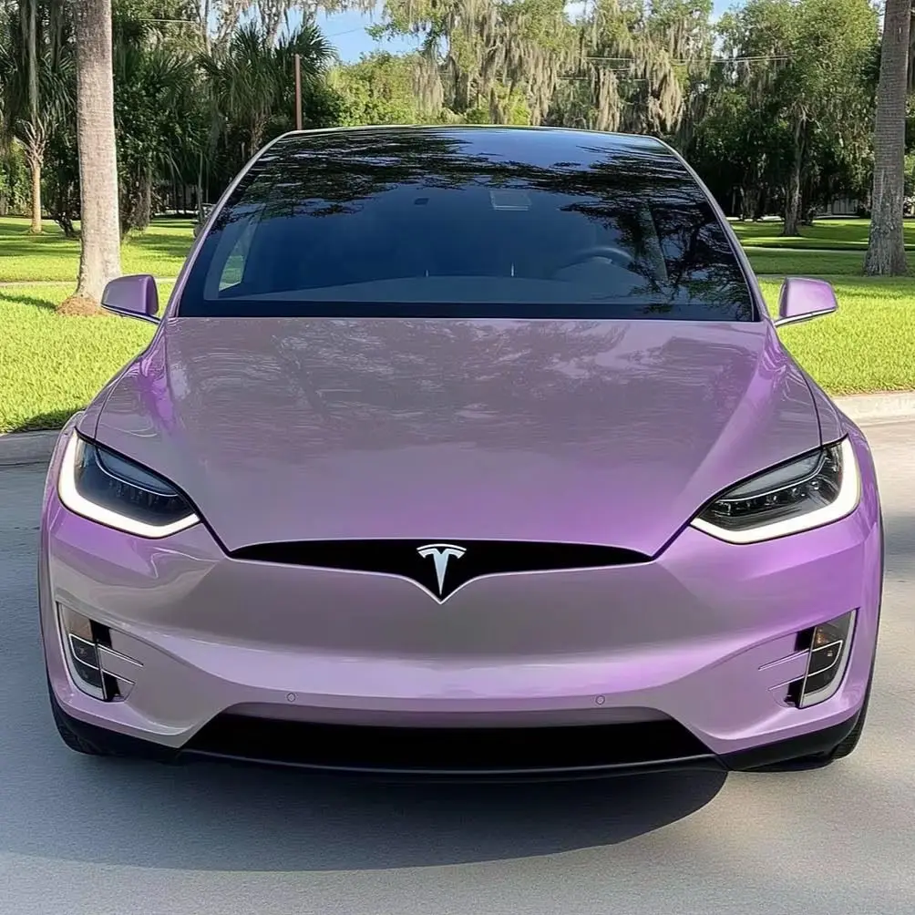 

Delution Dark Grey Purpl Car Wrap Vinyl Film Quality Warranty Air Release Channel with Low Tack Glue Wrapping Foil Roll