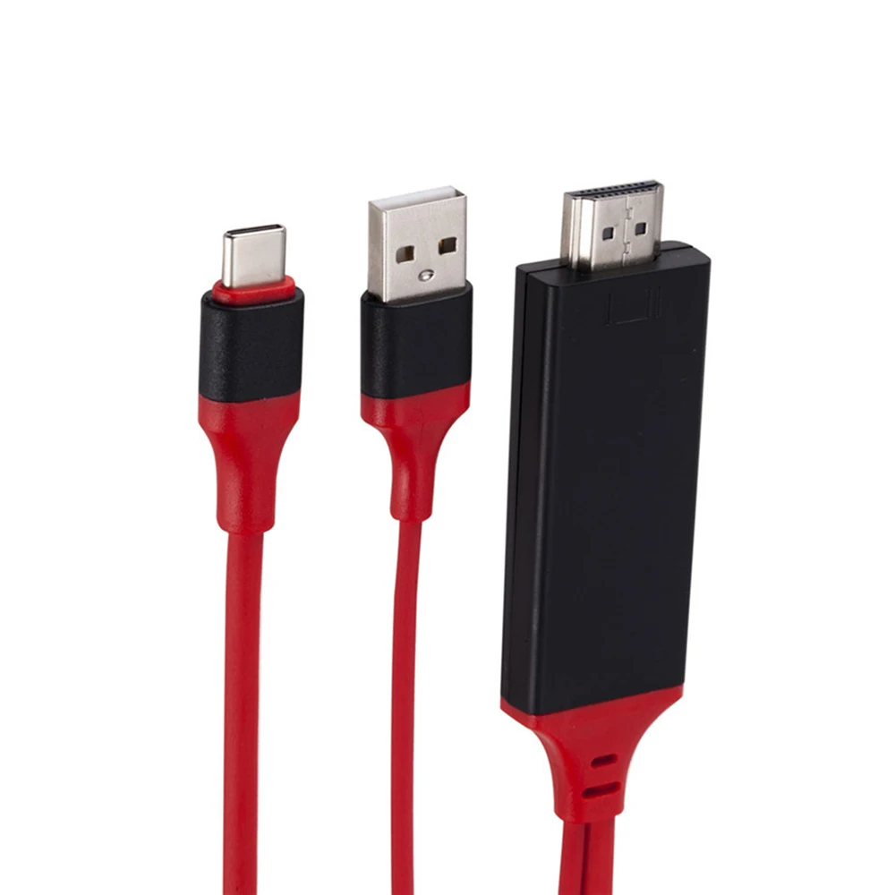 Hot 2M USB typu C 3.1 na HDMI kompatybilny kabel Adapter 4K USB C konwerter z portem zasilania USB do Samsung Galaxy S8 S9 Huawei