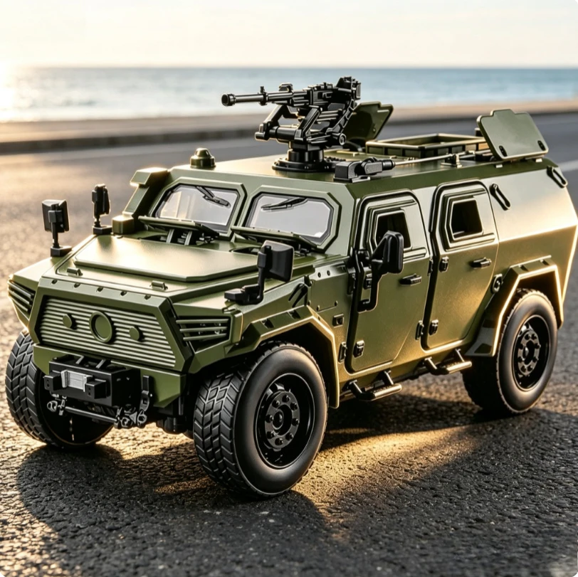 1:18 Alloy military Mengshi off-road truck door can be opened 24CM model gift-giving cross-border hot sale