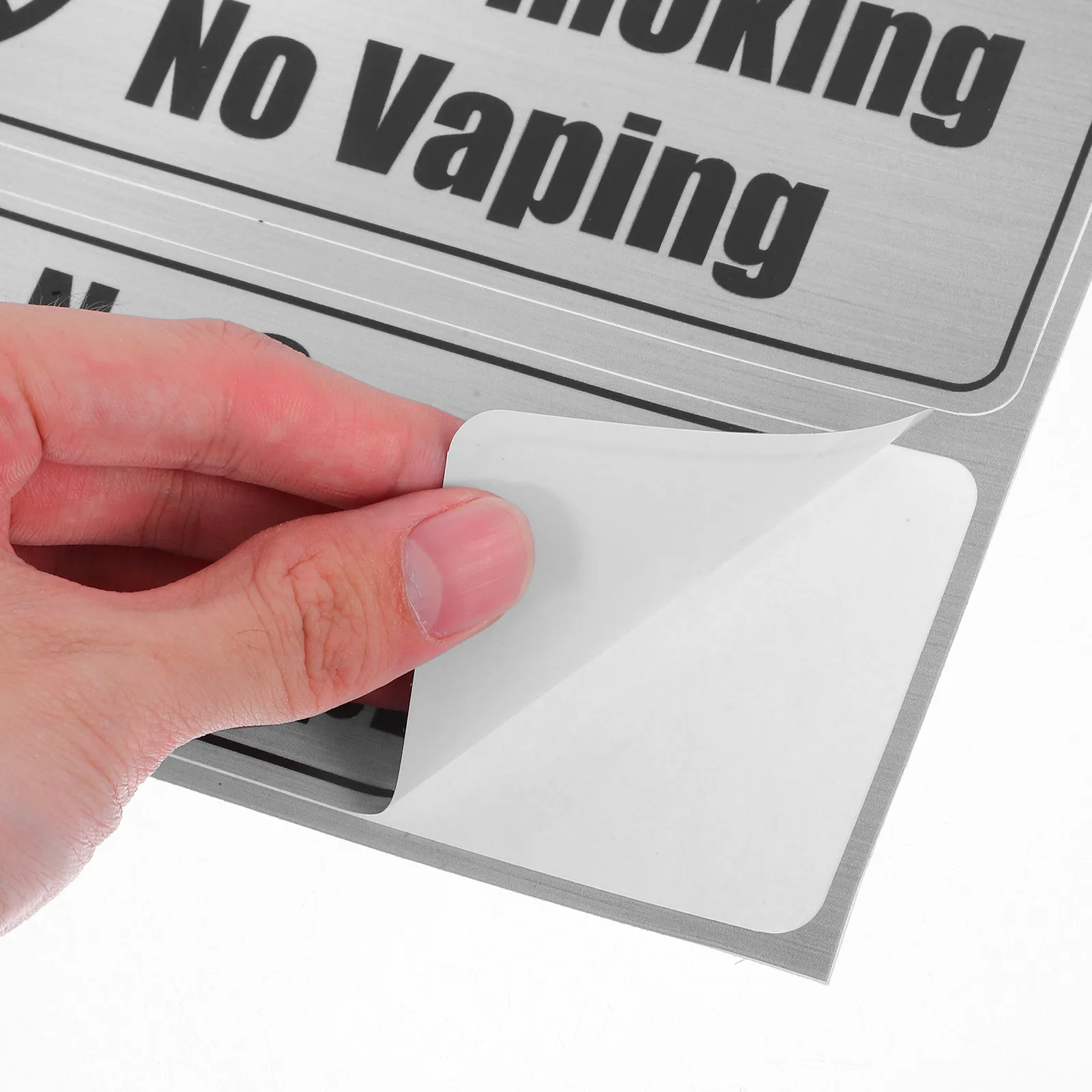 4Pcs PVC No Smoking No Sticker Set High Visibility Waterproof Fade Resistant Adhesive Sign for Office Business Hotel