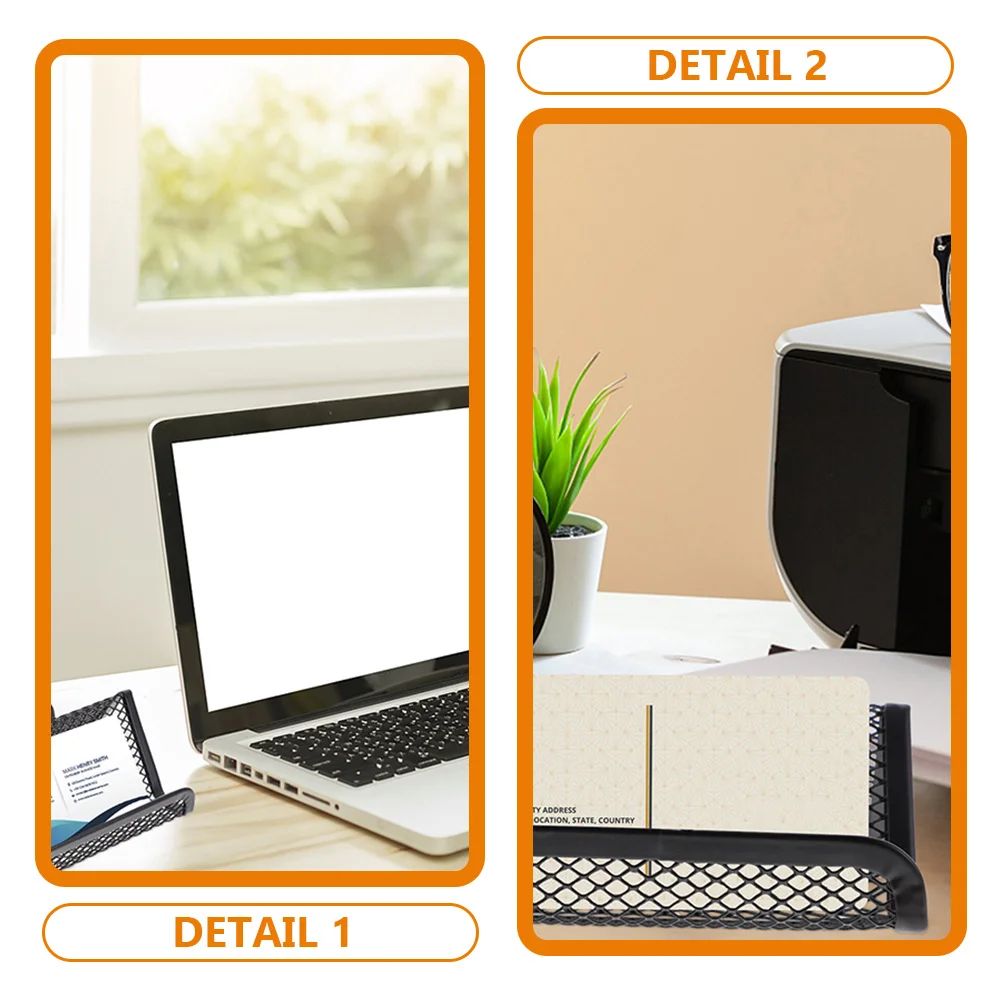 4 Pcs Cards Office Business Stand Display Holder 95X45cm Metal Name Rack for Student