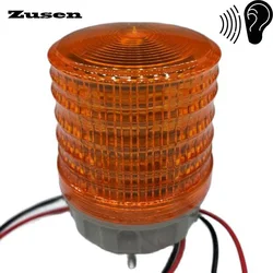 Zusen-LED amarelo cor sinal lâmpada de aviso com campainha, pequena luz intermitente, TB5051-Y-J, 12V, 24V, 220V