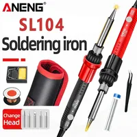 ANENG SL104 Solder Tips Quick Tin 60W Equipment Electric Welding Repair Electric Soldering Iron 11 Kits Set Ceramic Heater Tools