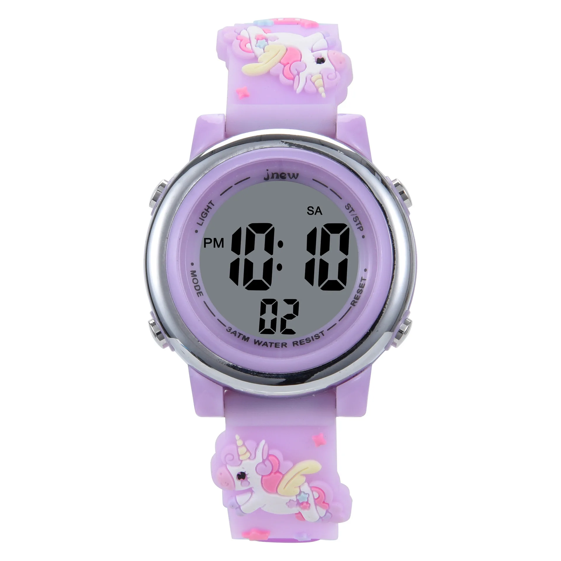 IP68 Waterproof Children's Electronic Watch 3D Cartoon Colorful Luminous Unicorn Pony Led Sports Children's Kids Watches Gift