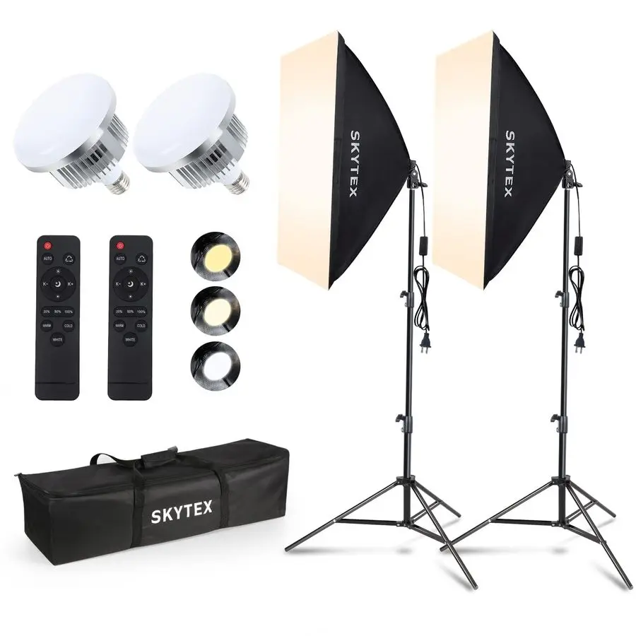 

Softbox Lighting Kit2Pack, 20x28in Soft Box 85W 27006400K E27 LED Bulb Continuous Photography Lighting, Photo Studio Lights Equ