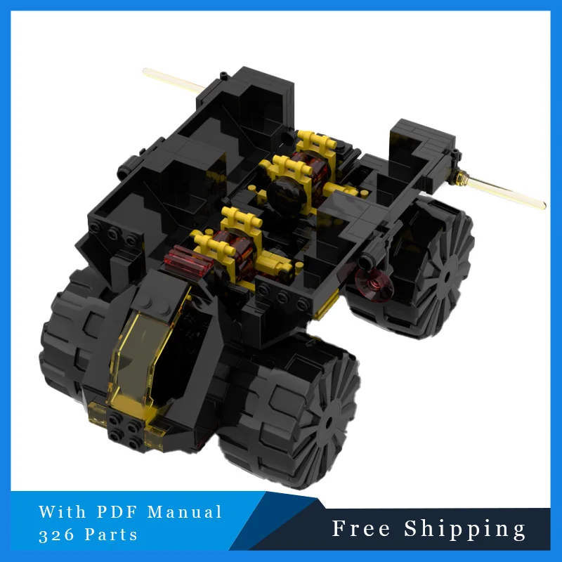 326 pçs criativo legal preto transporte carro modular moc blocos de construção modelo crianças educação diy montagem brinquedos presentes aniversário