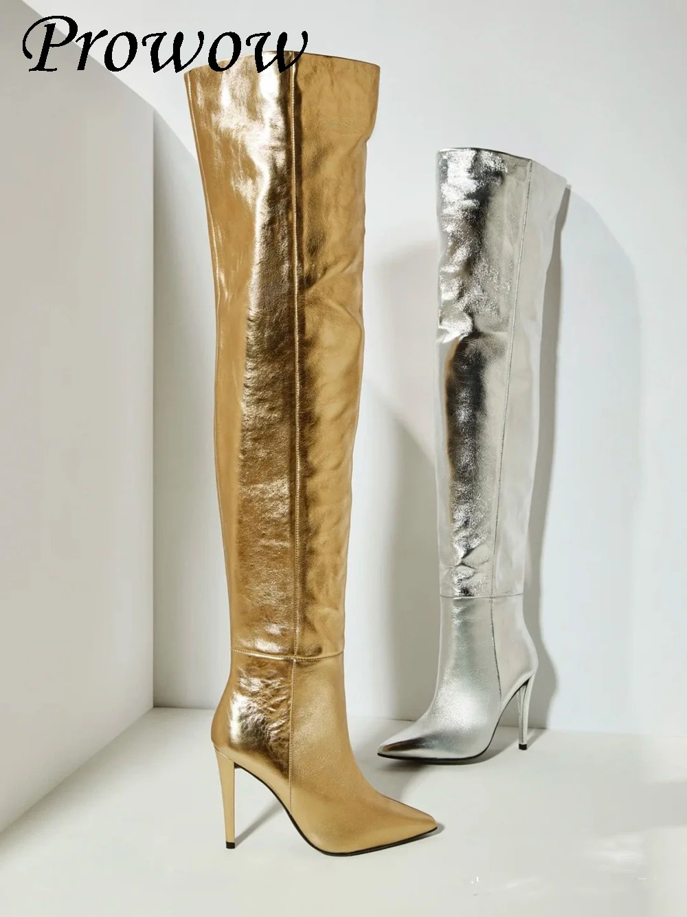 

Новый стиль, высокие сапоги выше колена с острым носком на высоком каблуке, женская обувь Zapatos Mujer