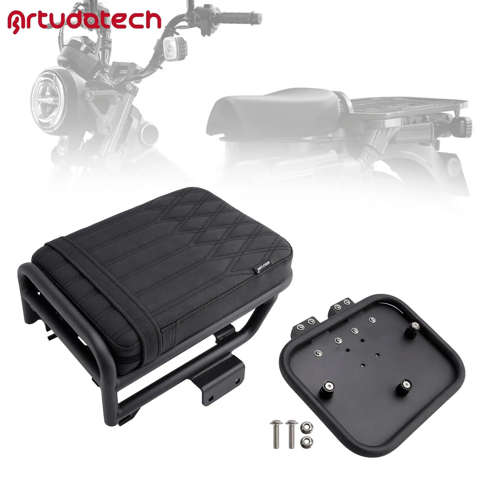 Artudatech Passenger Seat W/ Saddlebag Bracket Kit Brown for Honda Ct 125 Huntercub 2020 2021 2022 2023
