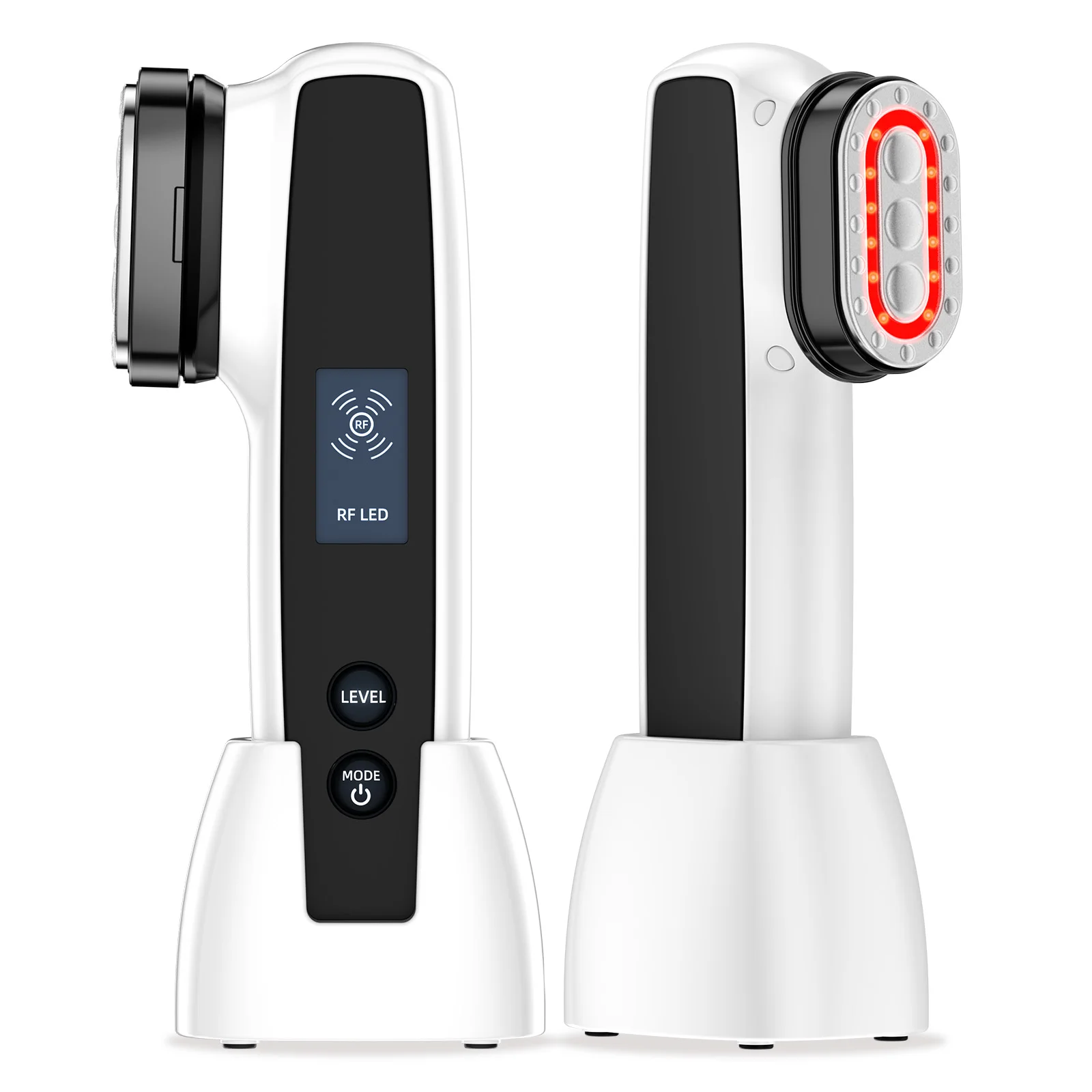 Appareil de soin de la peau RF 6 en 1, machine de beauté faciale avec 5 niveaux d'intensité, lumière LED, radiofréquence EMS