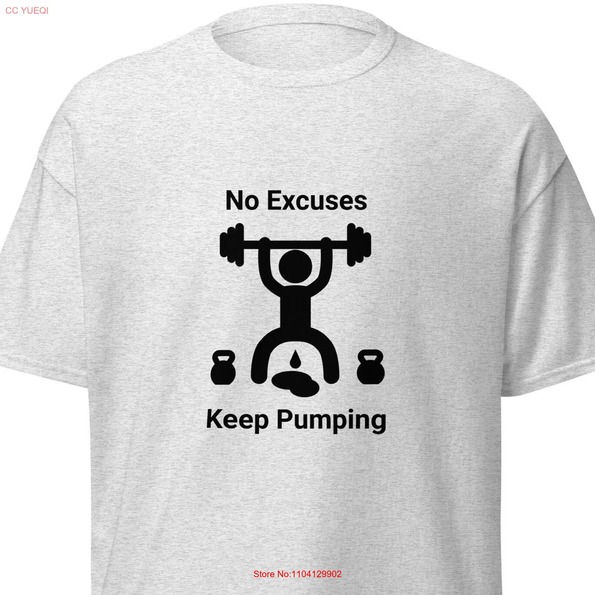 No Excuses Gym T Shirt for Mens Funny WorkouT fitness deadlift long or short sleeves