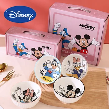 디즈니 미키 미니 세라믹 그릇 식기 세트, 만화 어린이 세라믹 그릇, 가정용 샐러드 그릇, 가정 주방 식기 선물