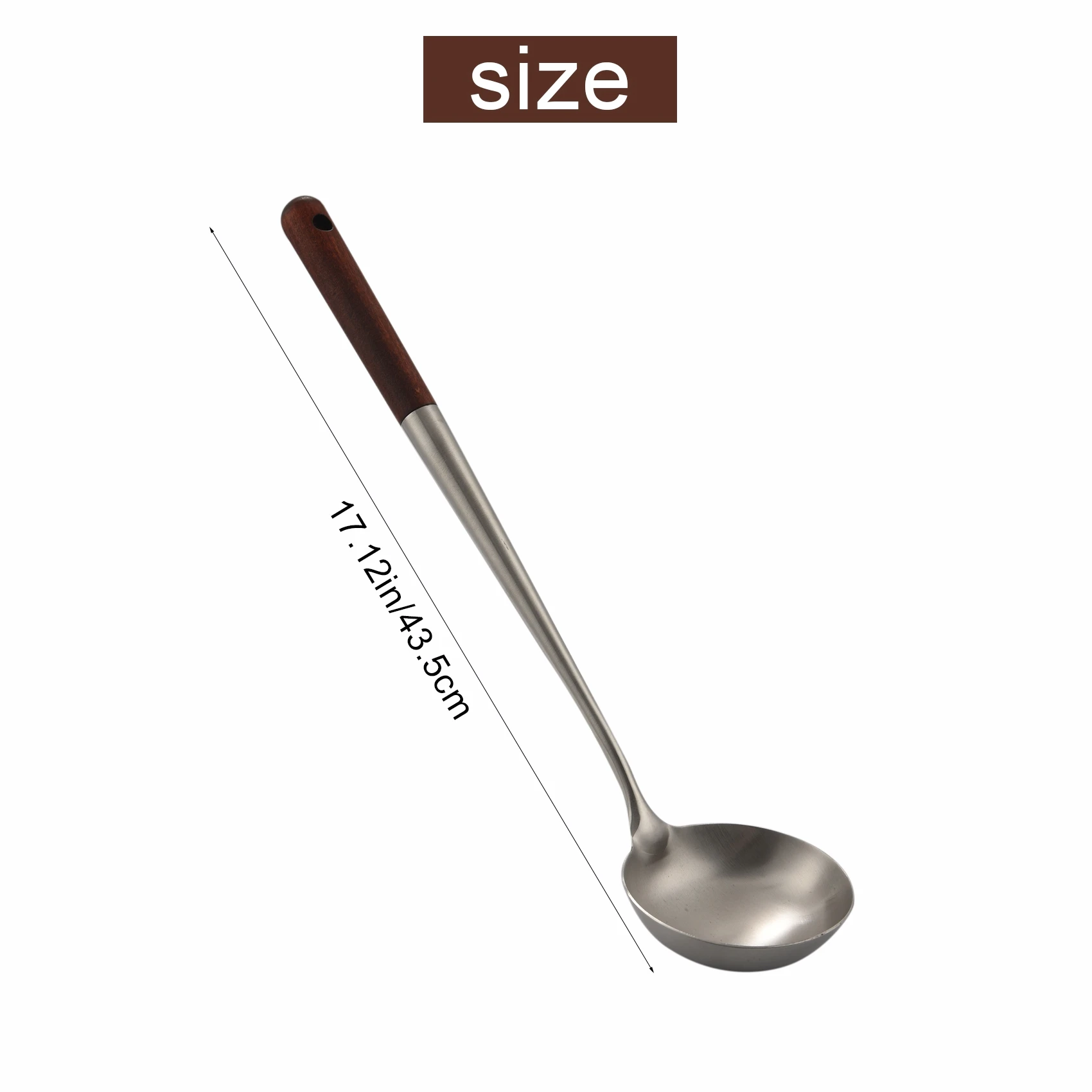 Wok Spatula and Ladle Tool Set, 17 Inches Spatula for Wok, Stainless Steel Wok Spatula