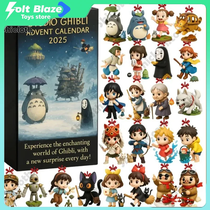 

Nights of Fright Halloween Countdown Box Cute Figure Classic Studio Ghibli Anime Advent Calendar 2025 Child Toy Christmas Gift