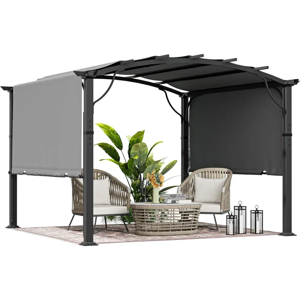 Awning 10' X 13' Pergola Retractable Pergola awning for Backyards, Gardens, Patios, Outdoor Pergola with Sun-Proof Canopy,