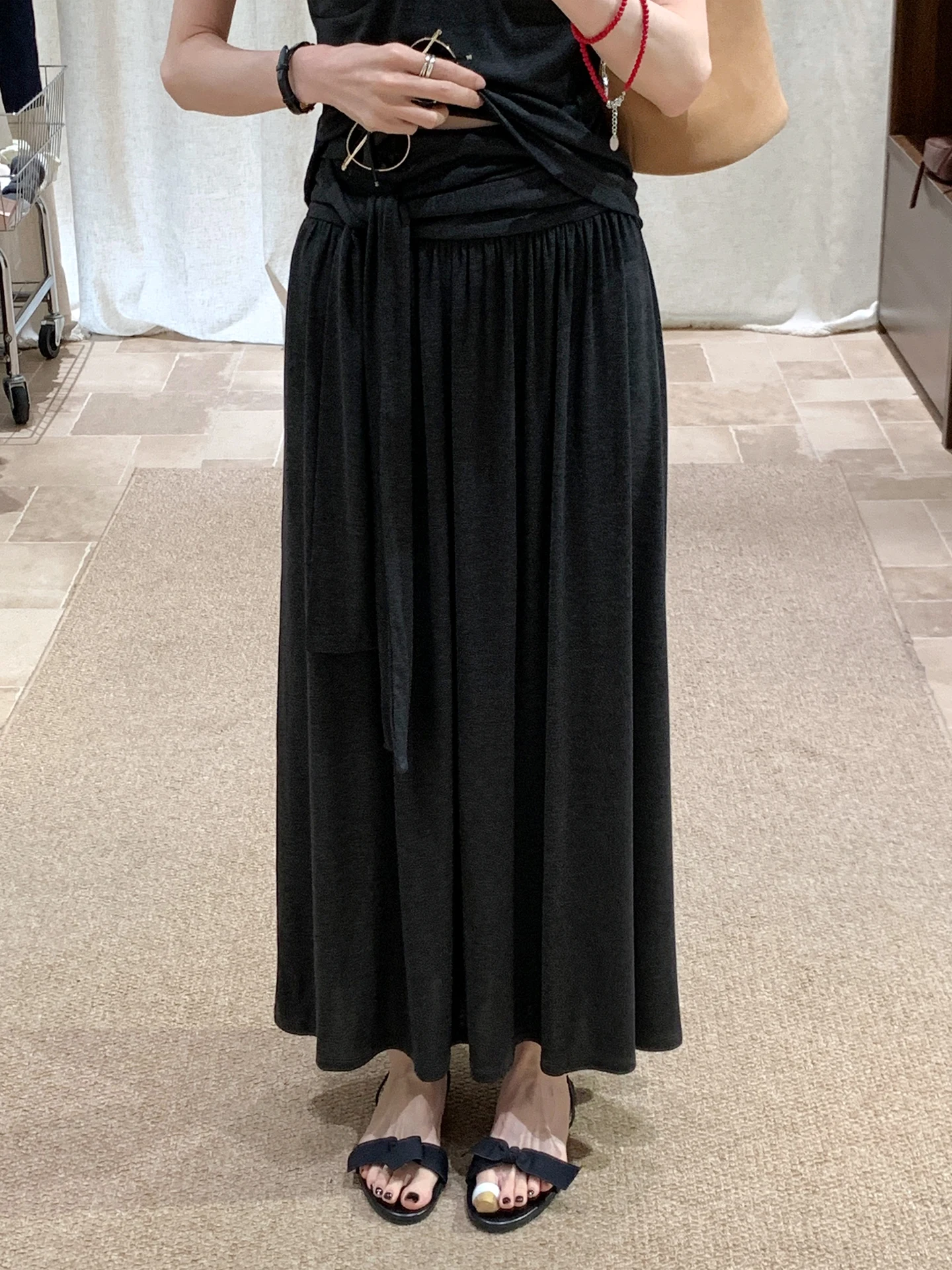 

BRIVIN глубокая глаза, высокая талия, модная повседневная юбка трапециевидной формы, женская весна-лето, новая свободная драпированная юбка длиной до пола