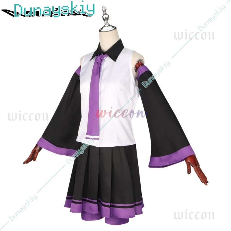 Cantante virtuale Utta Costume Cosplay Anime Utaaa Abito Top + gonna + maniche a mano Cappello Copricapo Carnevale Loli Gioco di ruolo Vestito da festa