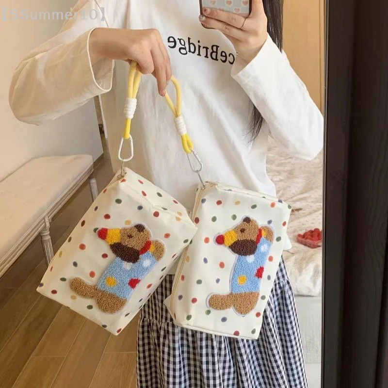 【SSummer10】Cartoon Puppy Large Capacity Cosmetic Bag - Portable Makeup Handbag Travel Toiletry Sundry Storage for Women【SS】