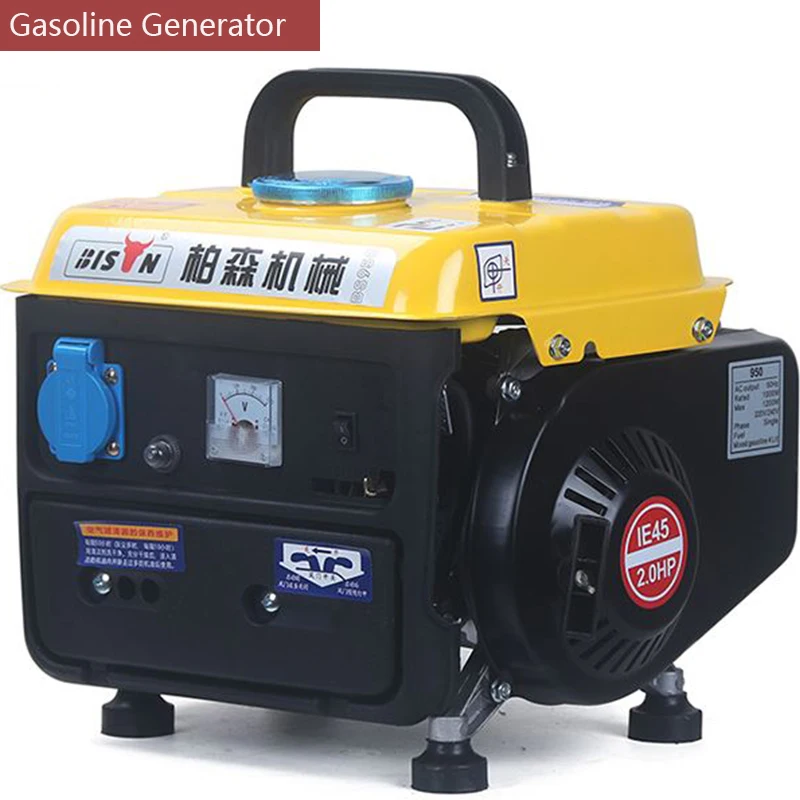 Upgrade 4L Small Generator Mini Gasoline Generator Mini Portable Household Silent Manual Generator