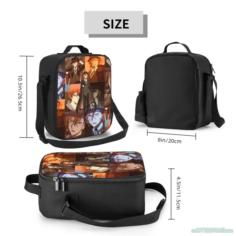 Bungou Stray Dogs Nakajima Atsushi TV Series Chuuya Nakahara Insulated Lunch Bag Resuable Waterproof Thermal Oxford Lunch Box