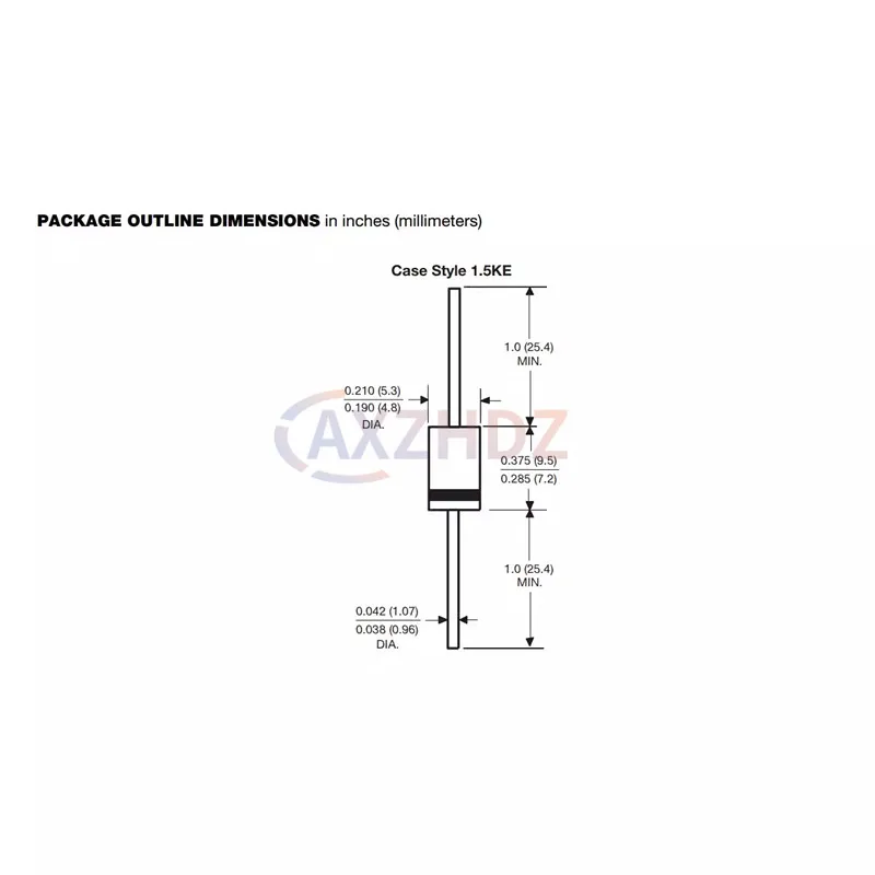20PCS Diode 1500W TVS 1.5KE13CA 1.5KE15CA 1.5KE16CA 1.5KE18CA 1.5KE20CA 1.5KE22CA 1.5KE24CA 13V 15V 16V 18V 20V 22V 24V DO-201AD