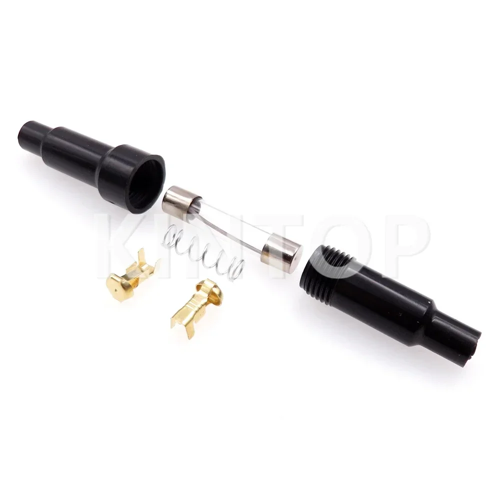 1 Set Plastic Housing Fuses Casings 5*20mm 5x20mm AC Assembly Screw Type Fuse Box 6x30mm 6*30mm Black Glass Tube Fuse Holder - Detail 1
