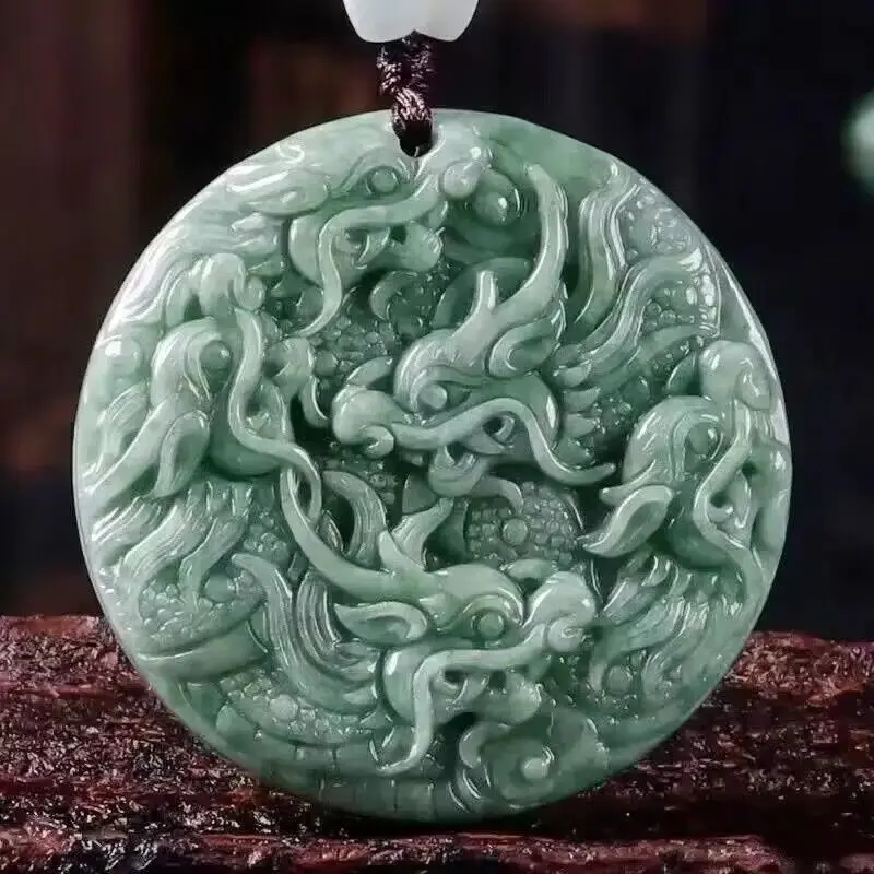 

Новый круглый кулон Jade Dragon Brand для мужчин и женщин, ручной работы, с двусторонней гравировкой, из нефрита Коулун.