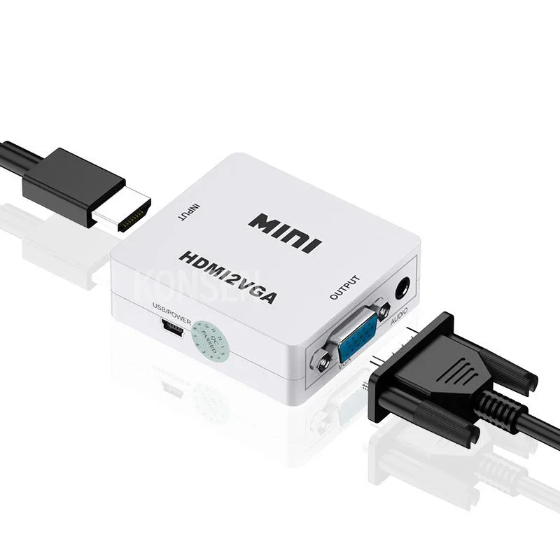 Przetwornik 1080P HDMI na RCA AV/CVSB videobox AV na Adapter HDMI AV/VGA podpórka NTSC PAL wyjściowy przetwornik HDMI na wideo VGA