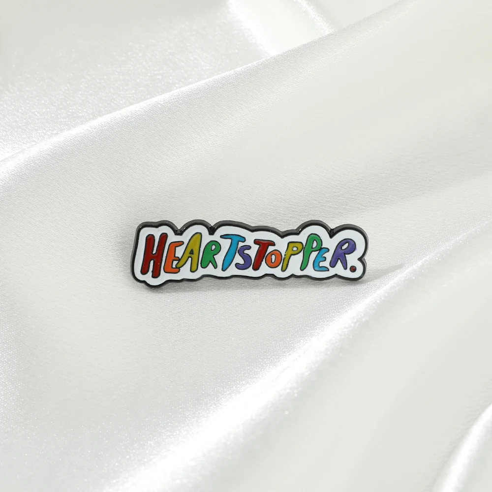 Kawaii Tv Show Heartstopper Button Pin Lgbt Pins and Badges Cartoon Nick and Charlie Lapel Pins for Backpacks Gay Accessories